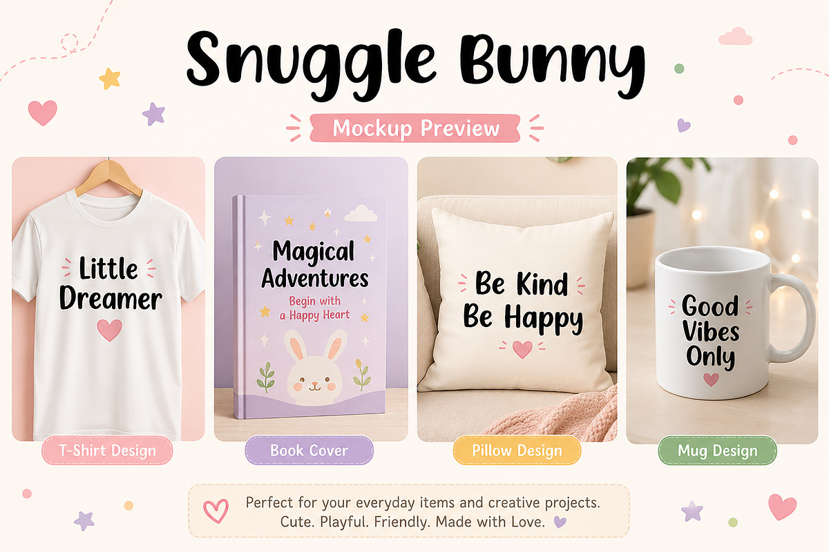 Snuggle Bunny, a Handwritten Font by Wow Magic (Photo 2 of 6)