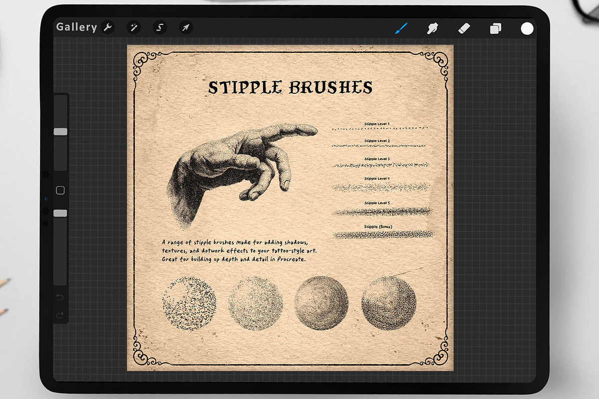 70 Tattoo Brushes for Procreate, a Brushes & More by Disyukov (Photo 6 of 11)
