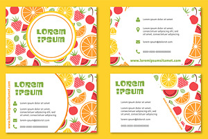 Banners Cards With Summer Fruits