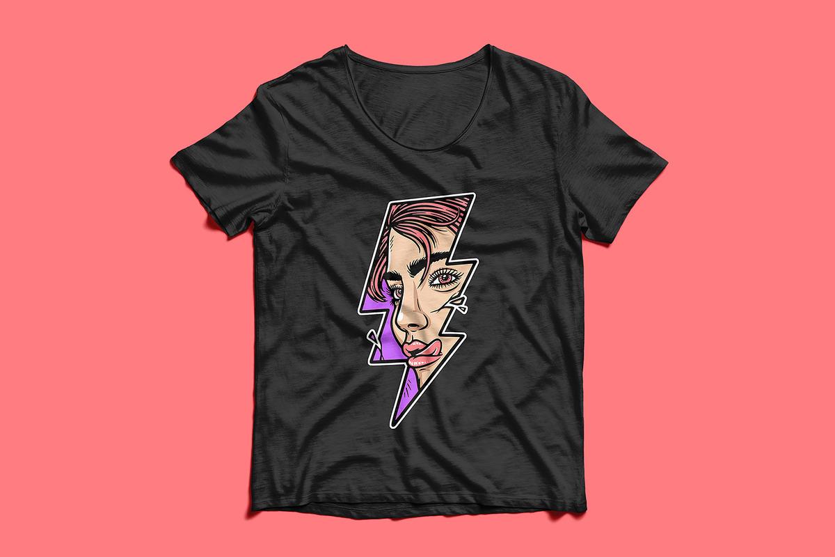 woman face in shape of lightning, a Person Illustration by gunaonedesign (Photo 4 of 4)