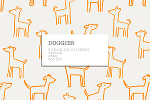 Doggies seamless patterns,jpg+vector, a Pattern Graphic by Katie Lisker