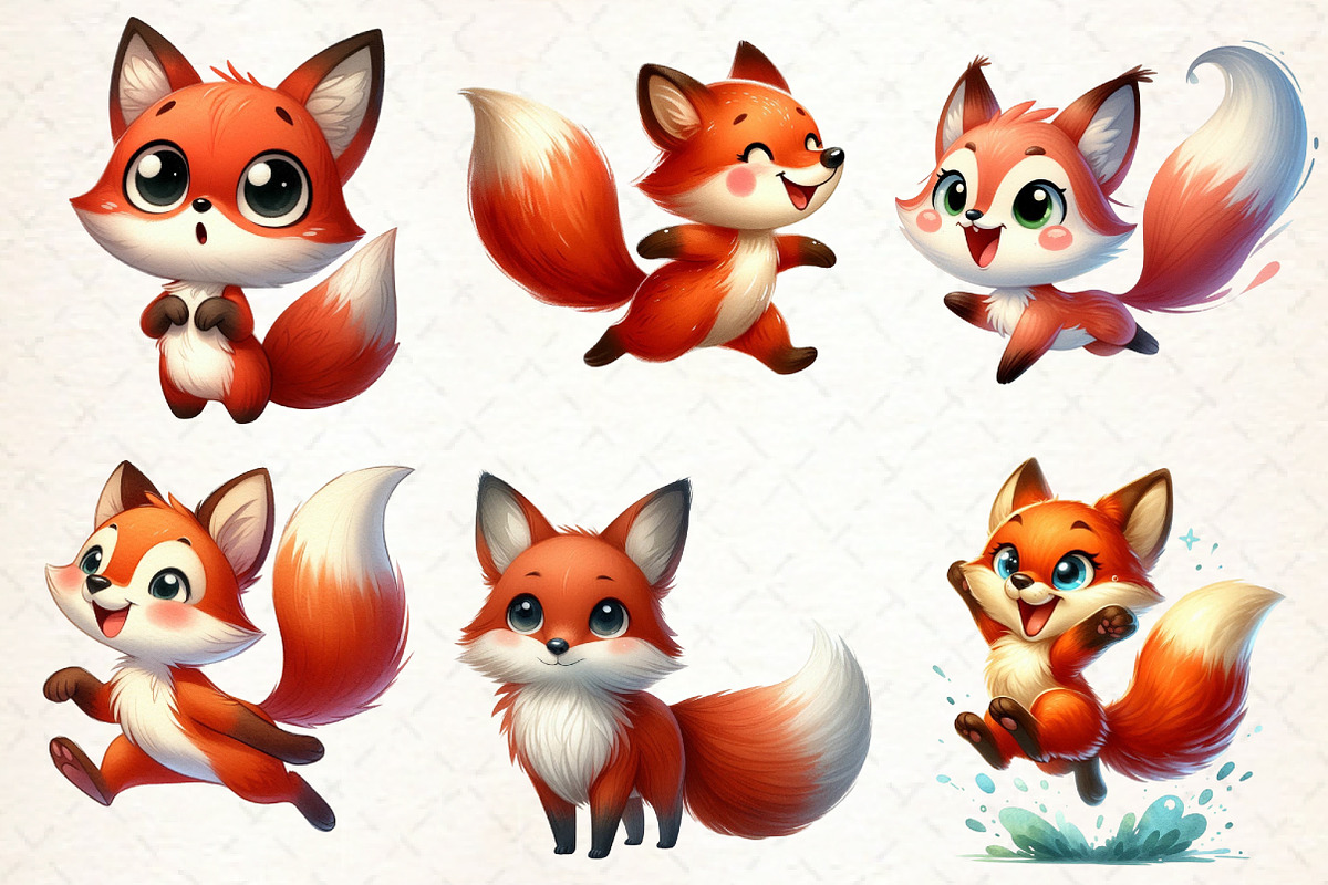 Cute Fox Clipart PNG, an Illustration by Libby Wishes (Photo 2 of 6)
