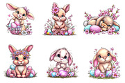 Whimsical Easter Bunny Clipart, an Illustration by Dream Creation (Thumbnail 2 of 6)