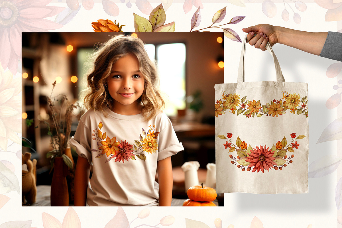 Fall Flowers: Autumn Watercolor Set, a Seasonal Illustration by Nadya Saen Art (Photo 3 of 16)