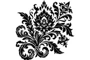 Baroque Black Floral Ornament Set, an Object Graphic by Designer_Momina (Thumbnail 12 of 13)