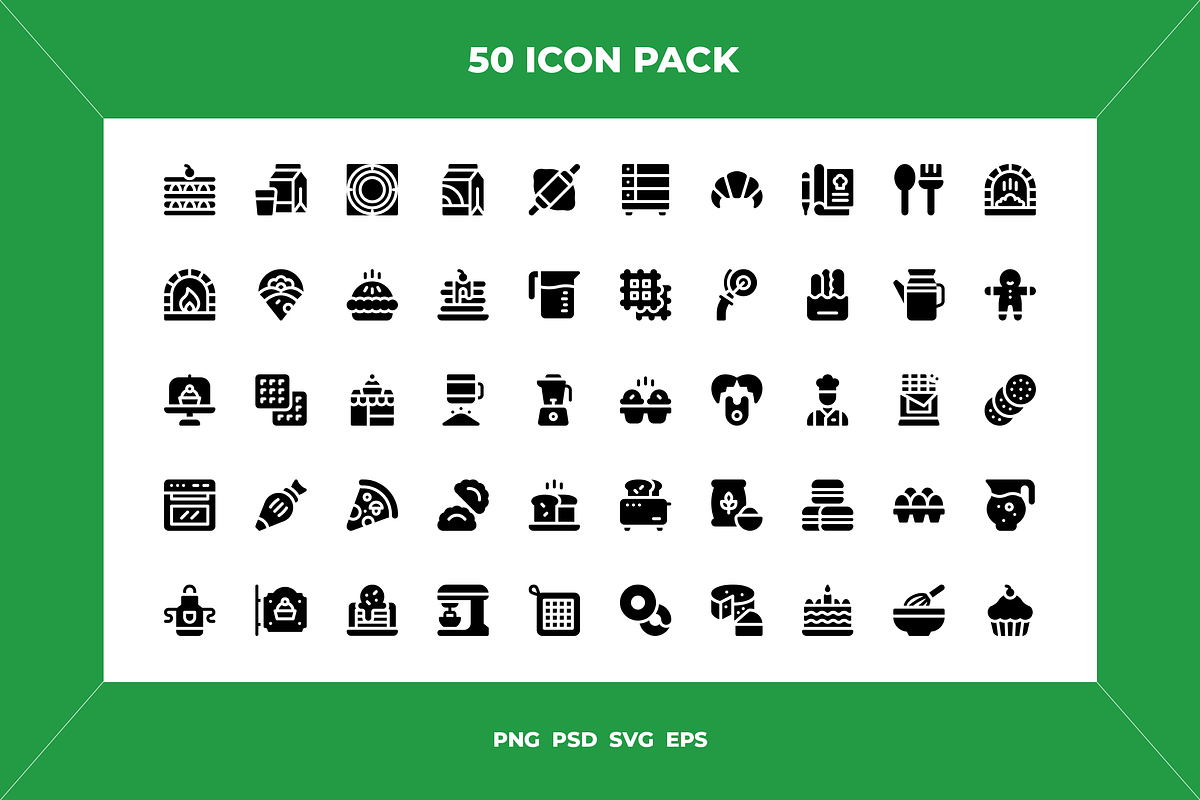 Bakery icons, an Outline Icon by Wencory (Photo 1 of 2)