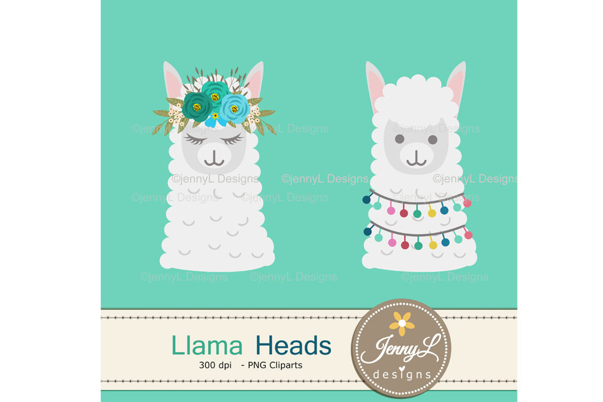 Llama Alpaca Faces Head Clipart, a Pattern Graphic by JennyL Designs (Photo 2 of 4)