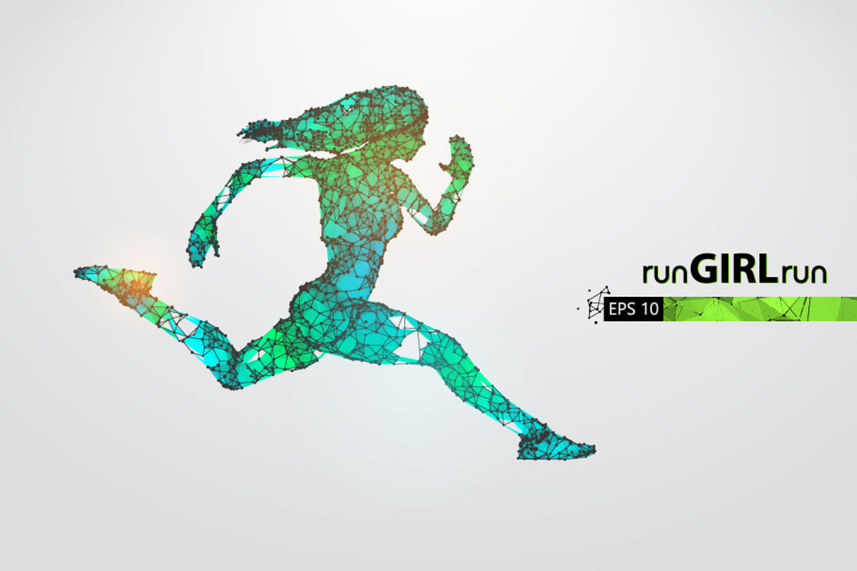 Silhouettes of running athlete woman, a Healthcare Illustration by Matrosovv (Photo 3 of 4)