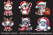Cute Baby Animals in Christmas Outfi, an Illustration by RobertsArt (Thumbnail 3 of 7)