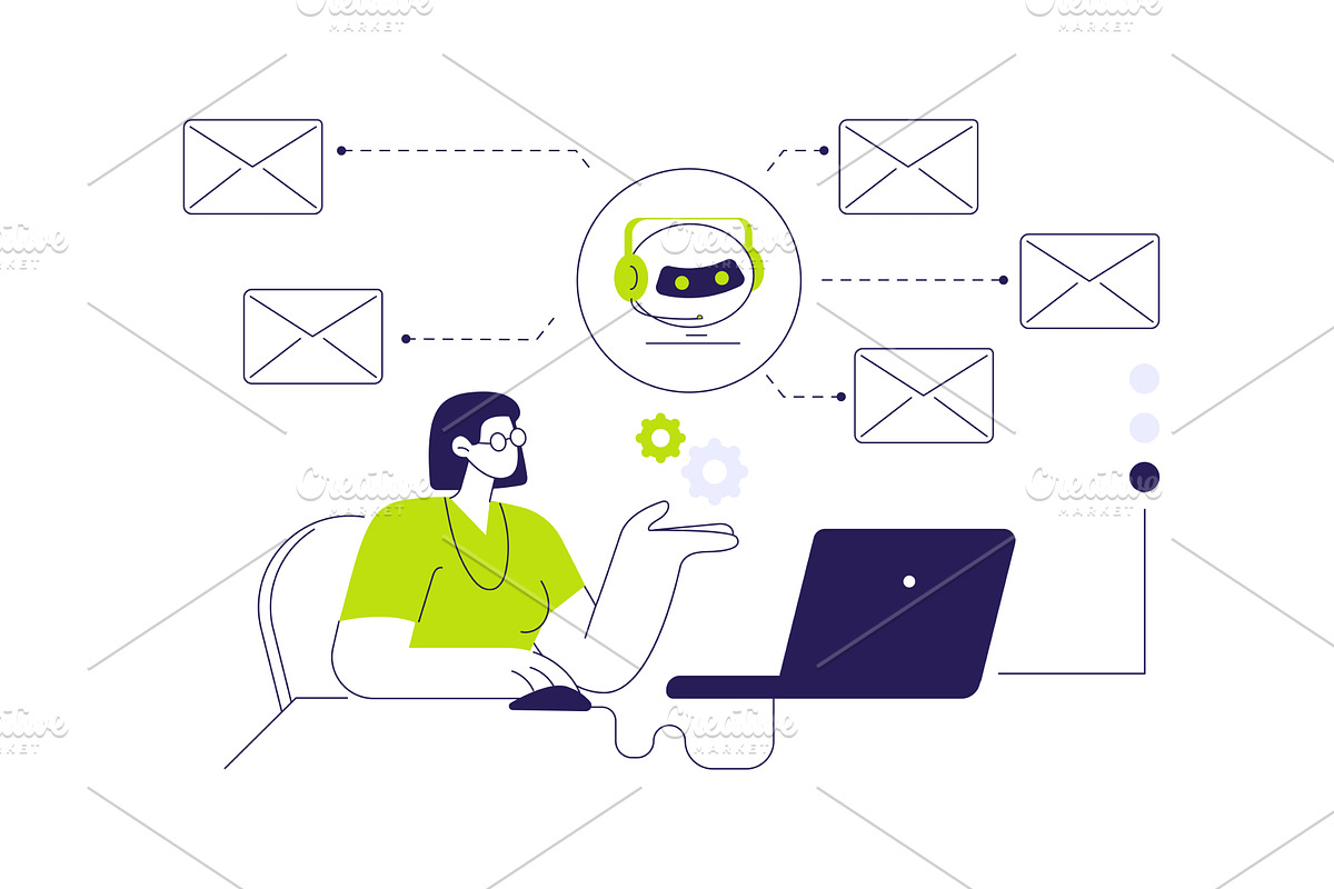 E-mail processing abstract concept, a Technology Illustration by Visual Generation