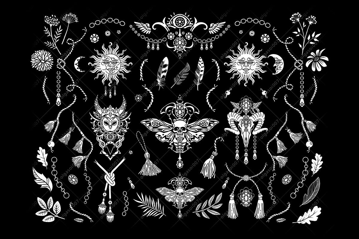 Talismans amulets. Magic boho summer, a Decorative Illustration by OlgaSoi007 (Photo 2 of 10)