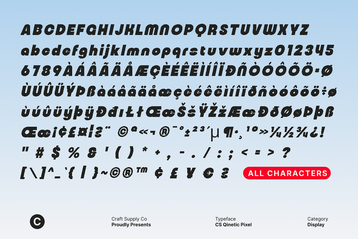 CS Qinetic Pixel, a Sans Serif Font by Craft Supply Co. (Photo 8 of 8)