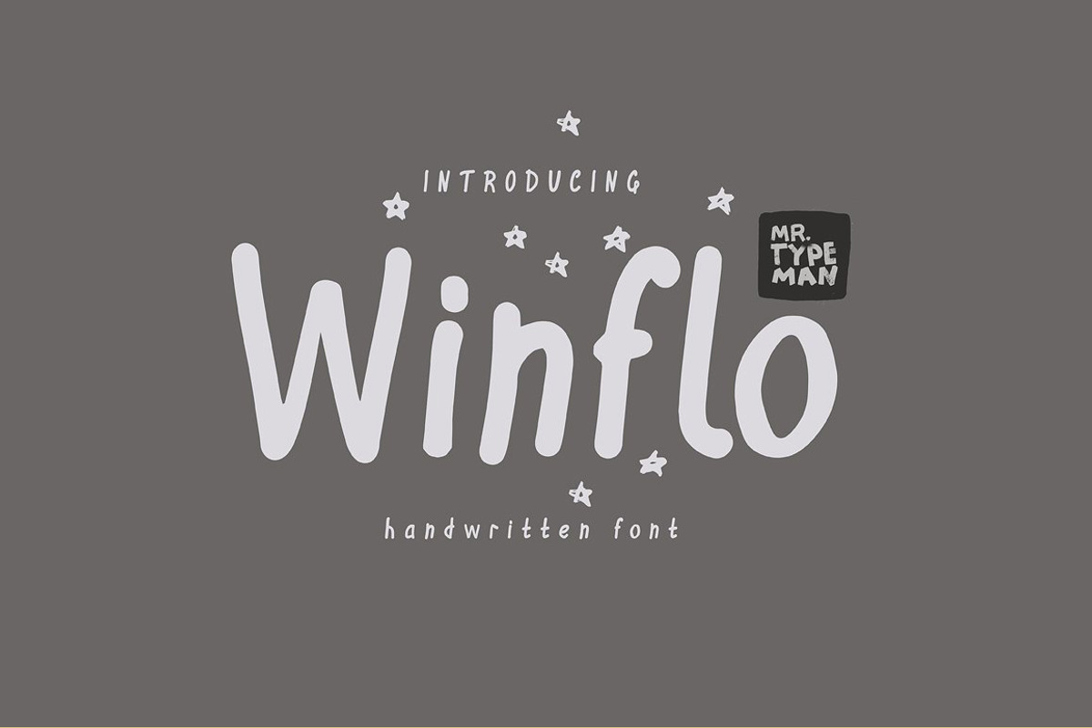 Winflo Handwritten Font, a Sans Serif Font by Mr.Typeman (Photo 1 of 9)