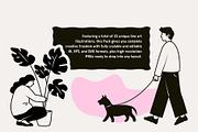 Cozy Lifestyle : Pet, Book, Plant, a Person Illustration by Jiwstudio (Thumbnail 3 of 21)
