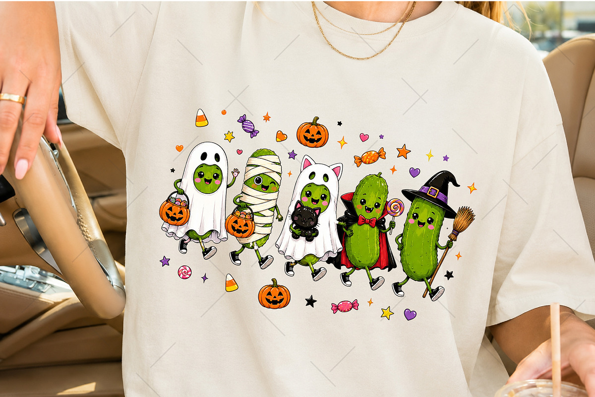 Halloween Pickle Costume PNG, a Seasonal Illustration by OK Design (Photo 2 of 5)