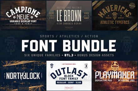 Sports Display Font Bundle BTL.3, a Sans Serif Font by BoxTube Labs