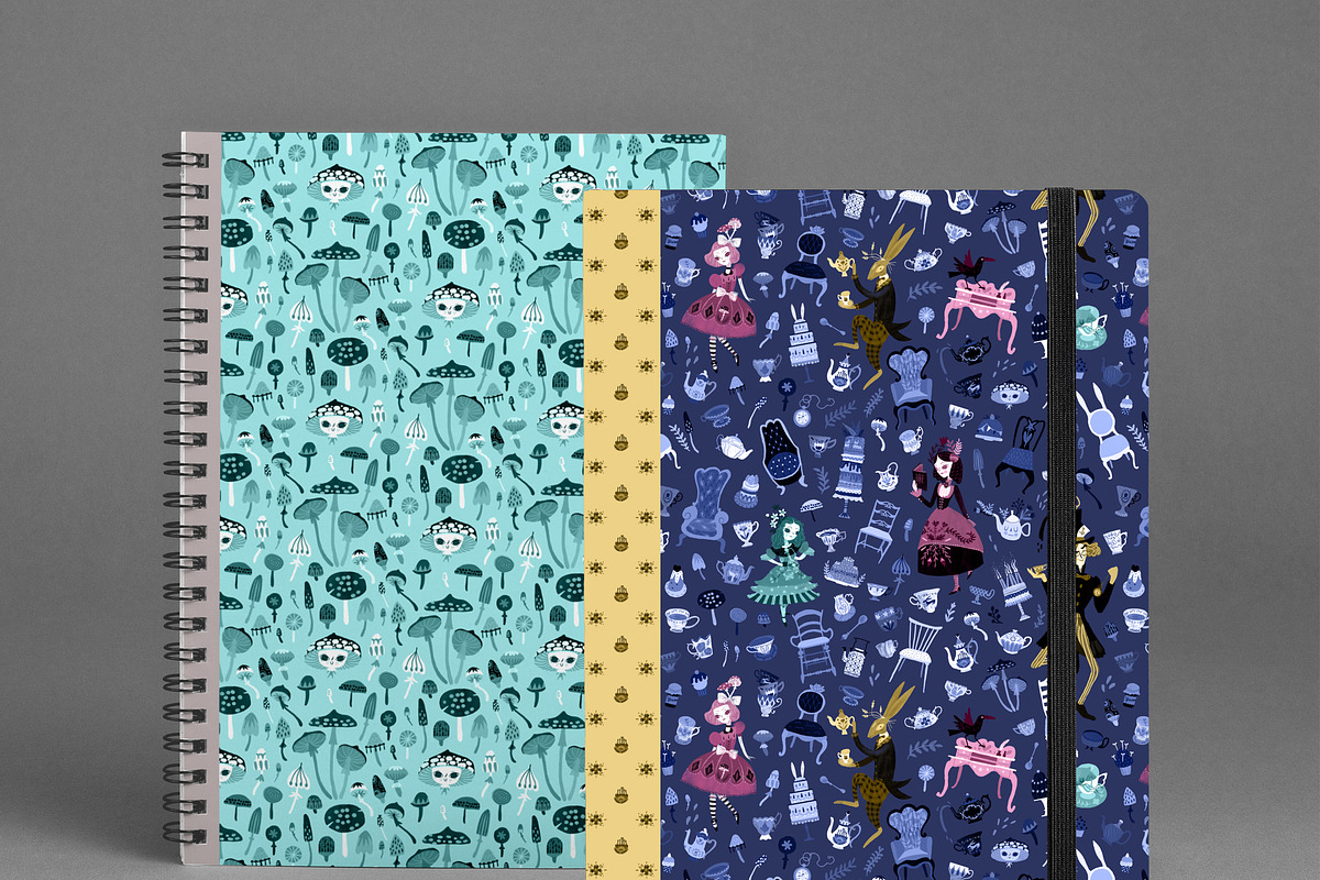 Mad Tea Party - Alice Digital Papers, a Pattern Graphic by Lilla Bölecz (Photo 6 of 6)