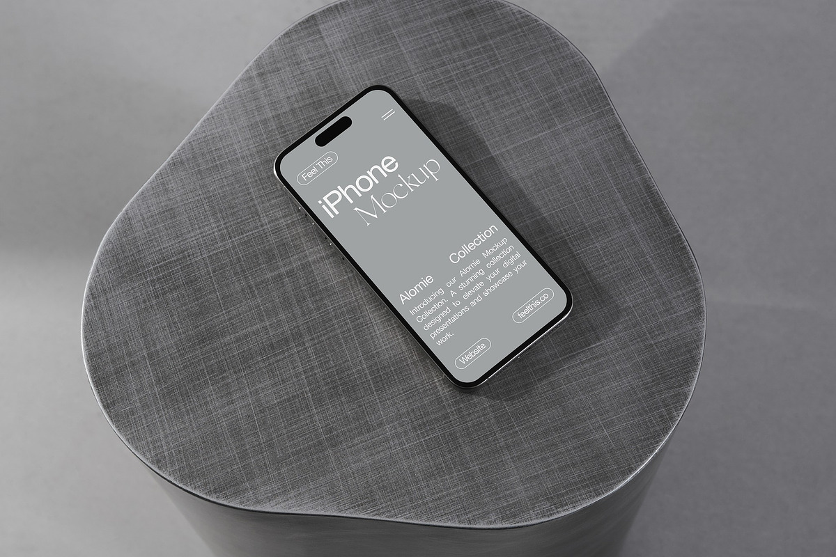 iPhone Pro on Metal Table Mockup, an iPhone Mockup by Feel This (Photo 2 of 2)