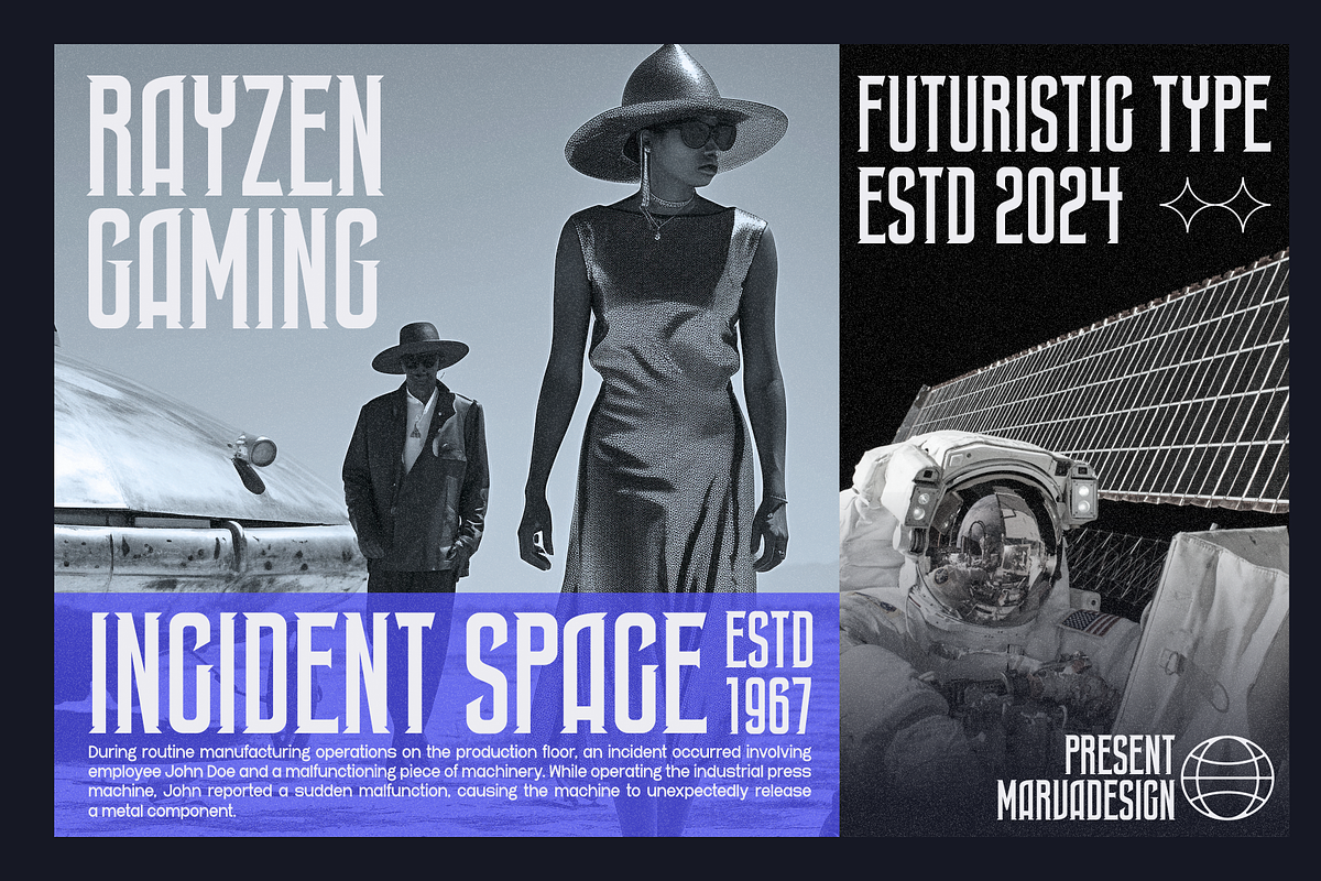 Rayzen - Futuristic Gaming Font, a Serif Font by Marvadesign (Photo 2 of 9)