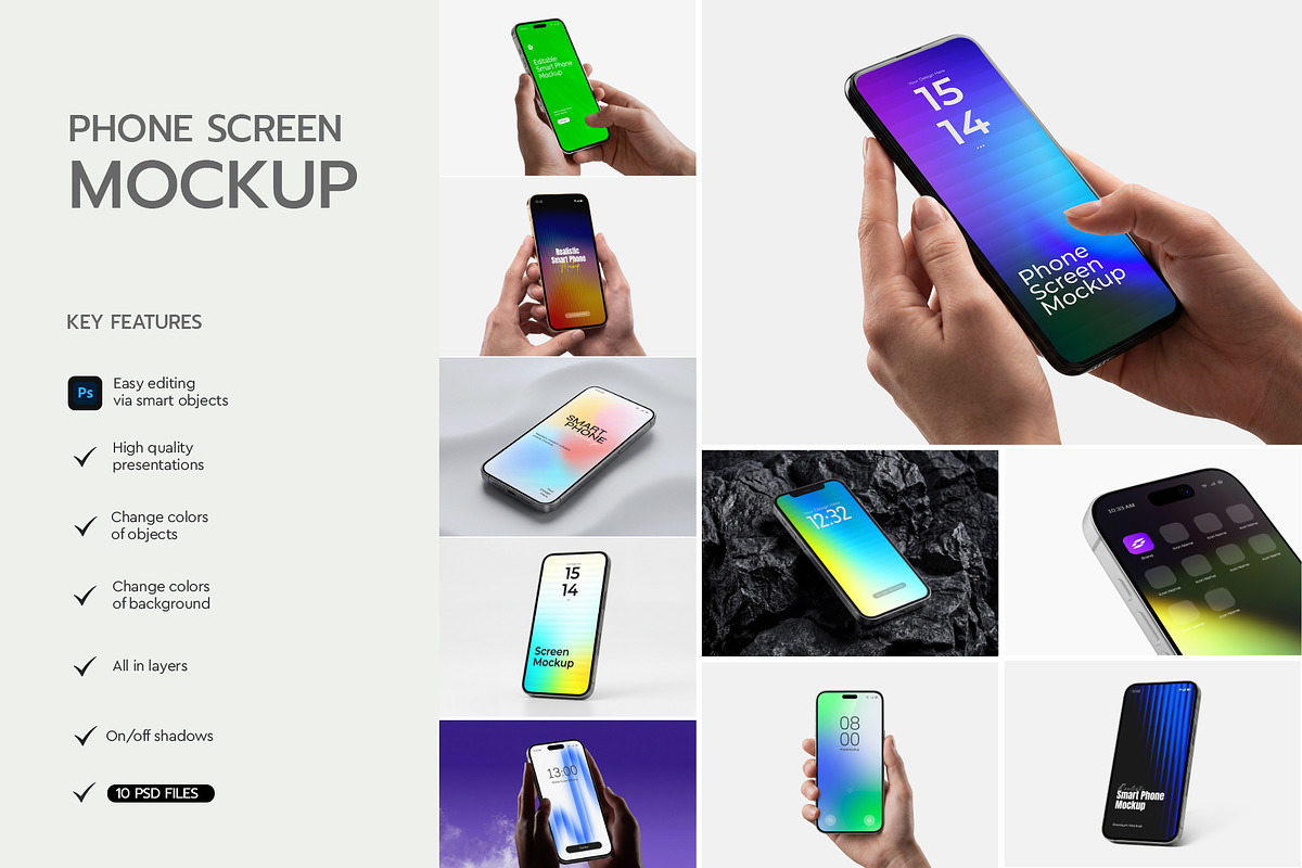 Smartphone Screen Mockup Bundle, an Android Mockup by graphypix (Photo 3 of 14)