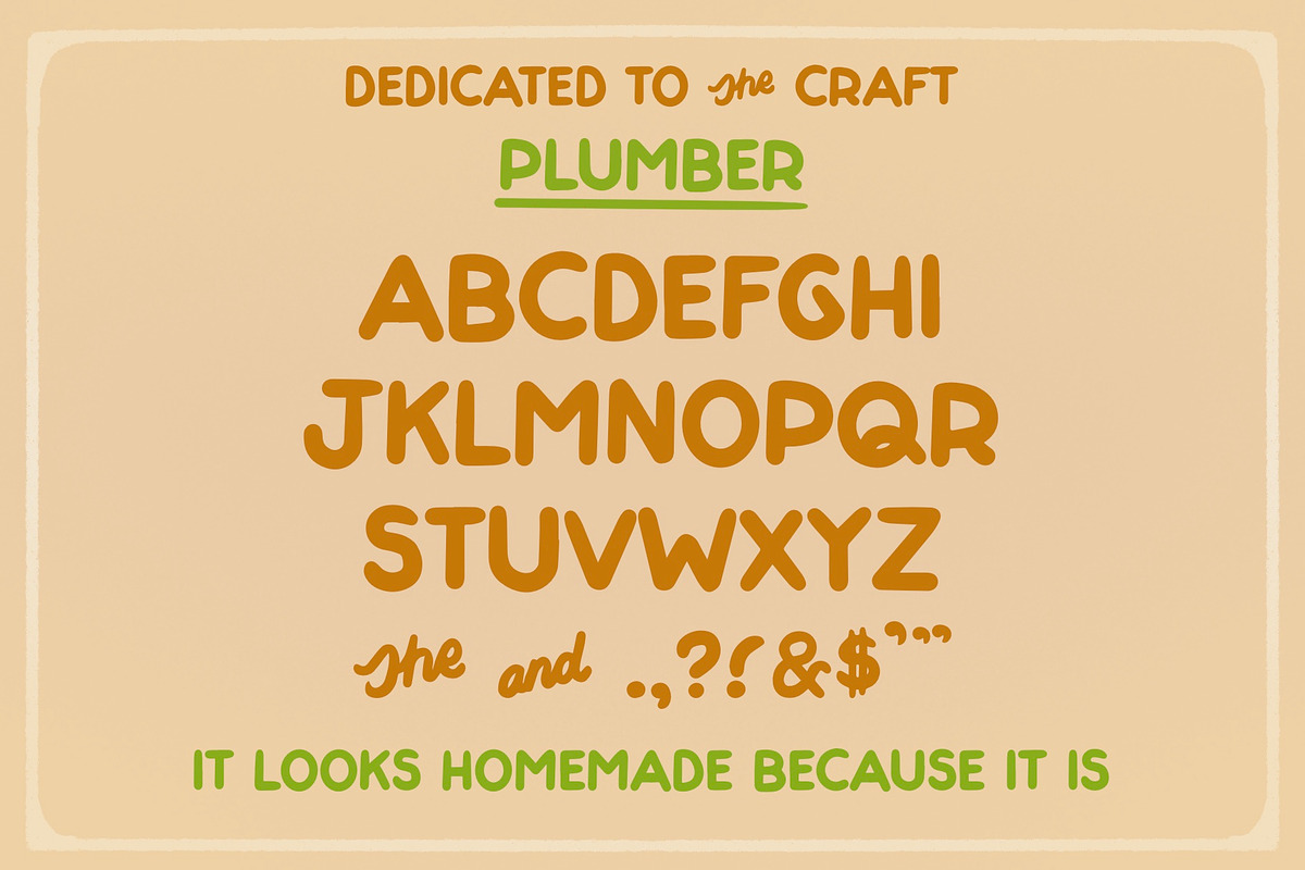 PLUMBER - The Casual Working Font, a Font by TWRUSHING (Photo 2 of 2)