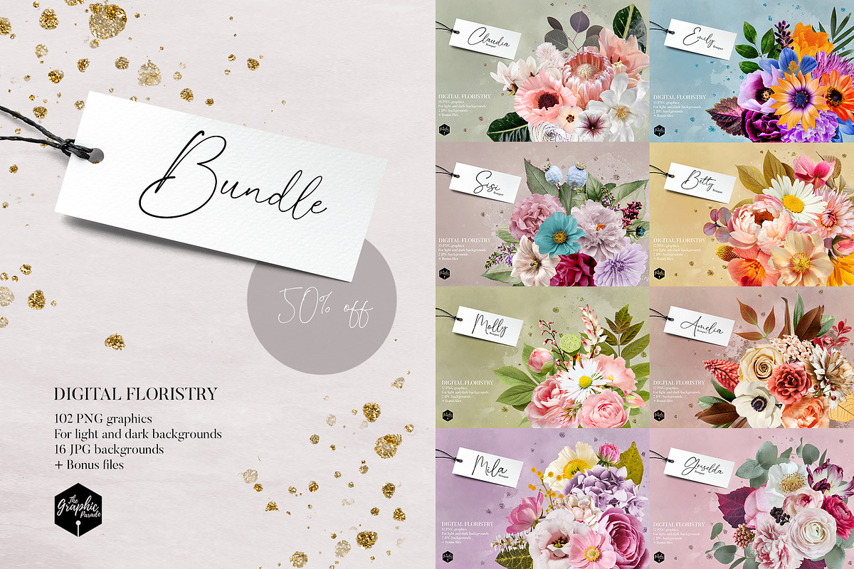 BUNDLE Isolated flowers clipart, an Object Graphic by The Graphic Parade