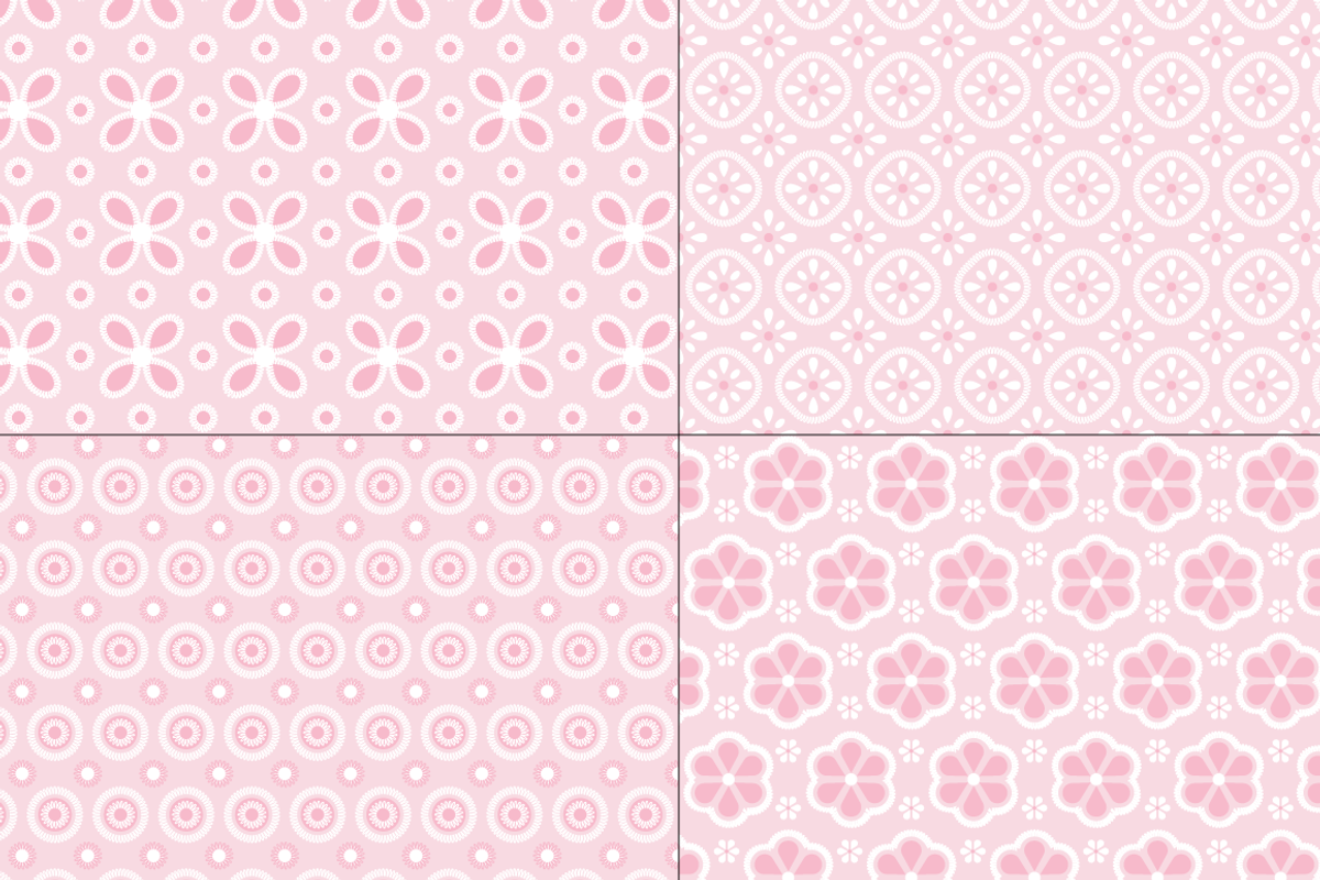 Seamless Pink Eyelet Patterns preview 4