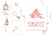 Watercolor Celebratory Icons Set, a Decorative Illustration by MayaNavits (Thumbnail 5 of 6)