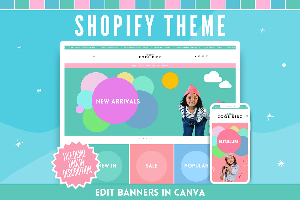 Kids Shopify Theme, a Shopify Template by SunshineStudioBoutique (Photo 1 of 8)