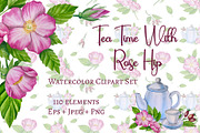 Tea Time Clipart, a Decorative Illustration by Milla_Zelenyuk_art (Thumbnail 1 of 6)