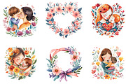 Watercolor Happy Mother's Day, a Seasonal Illustration by Designking (Thumbnail 2 of 5)