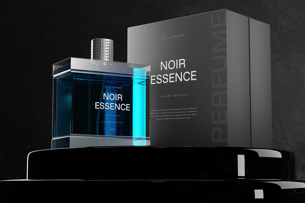 Luxury Bottle Perfume Mockup, a Packaging Mockup by SLAB! Design (Photo 3 of 6)