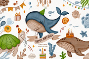 Sea animals. Birthday collection., an Animal Illustration by owlasya (Thumbnail 1 of 9)