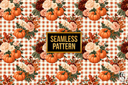 Fall Gingham Bouquet Flowers Paper, a Pattern Graphic by Creative Store (Thumbnail 4 of 5)