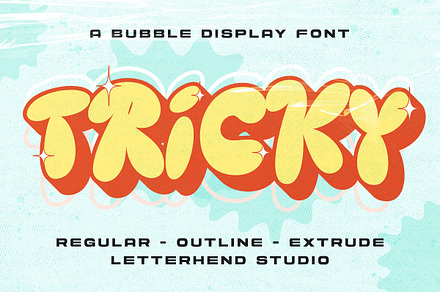 Tricky - Bubble Display Font, a Handwritten Font by Letterhend Studio