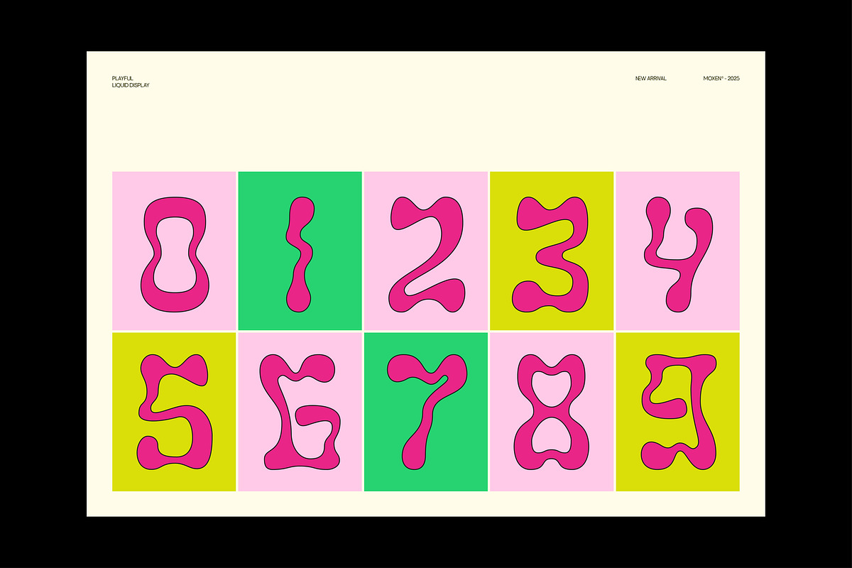 Moxen - Liquid Wavy Bubble Font, a Sans Serif Font by Casloop Studio (Photo 6 of 9)