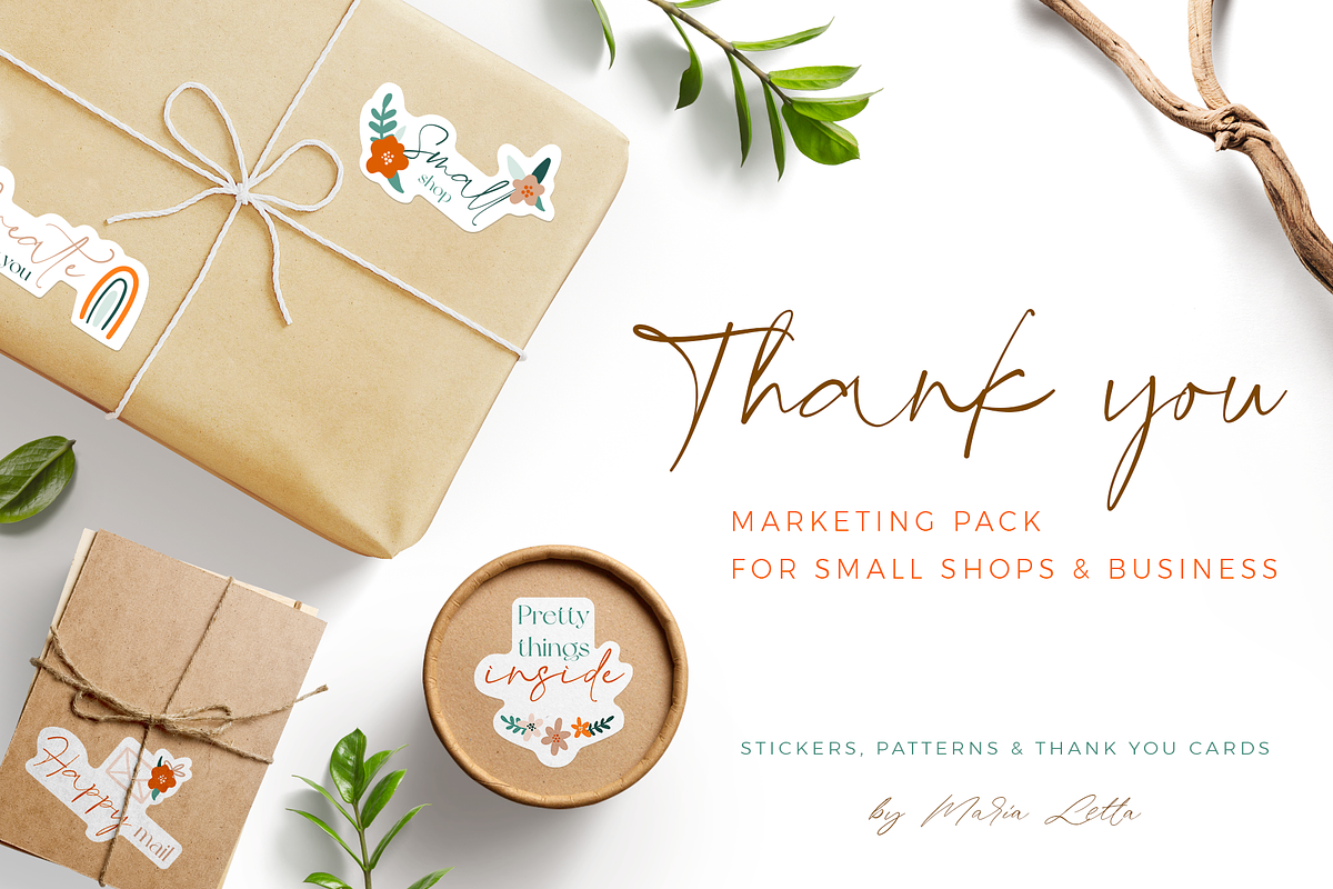 Thank you marketing pack for creator, a Stationery Template by Beauty Drops (Photo 1 of 9)