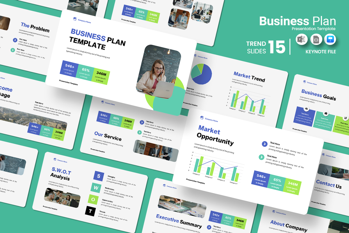 Business Plan - Keynote Template, a Presentation Template by Iqsiart Studio