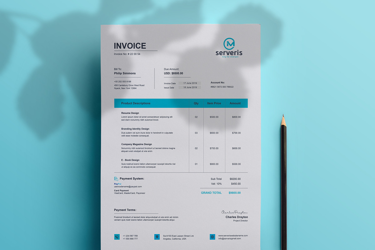 Invoice, a Stationery Template by TelaTemplates (Photo 2 of 7)