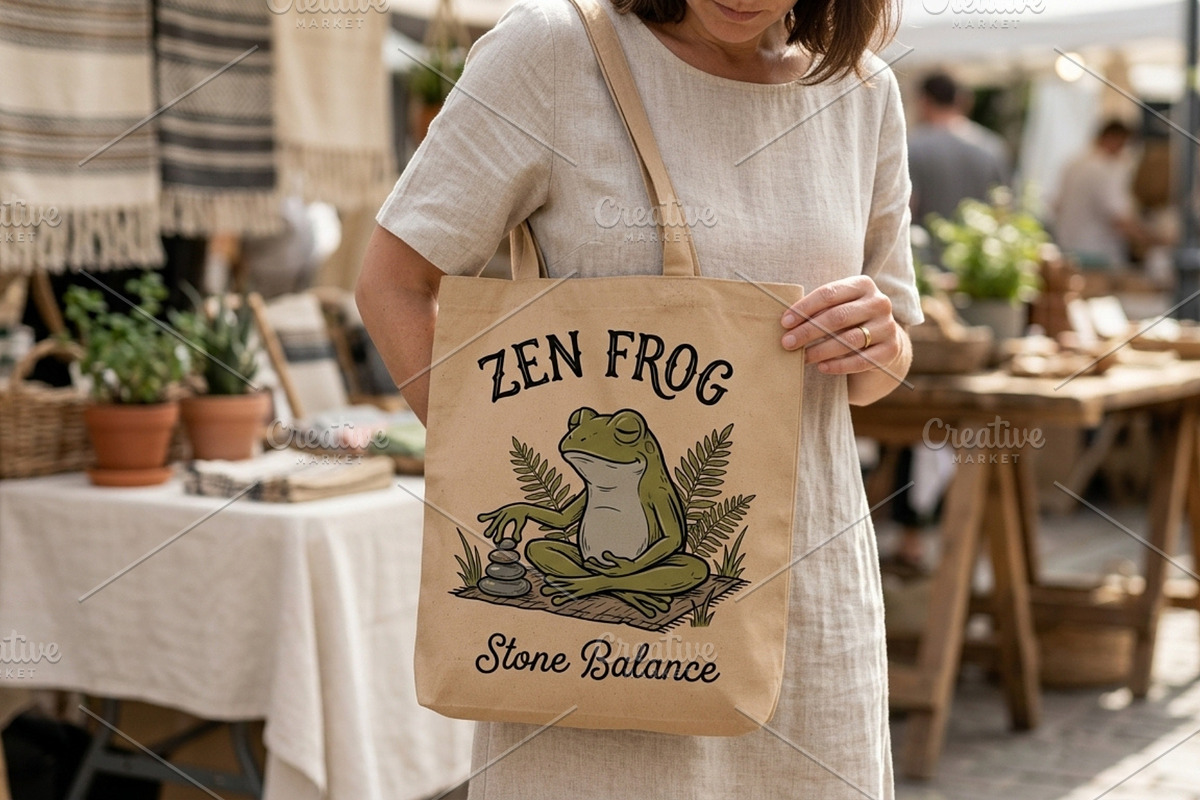 Zen frog stone balance, an Animal Illustration by Vectorlina (Photo 3 of 4)
