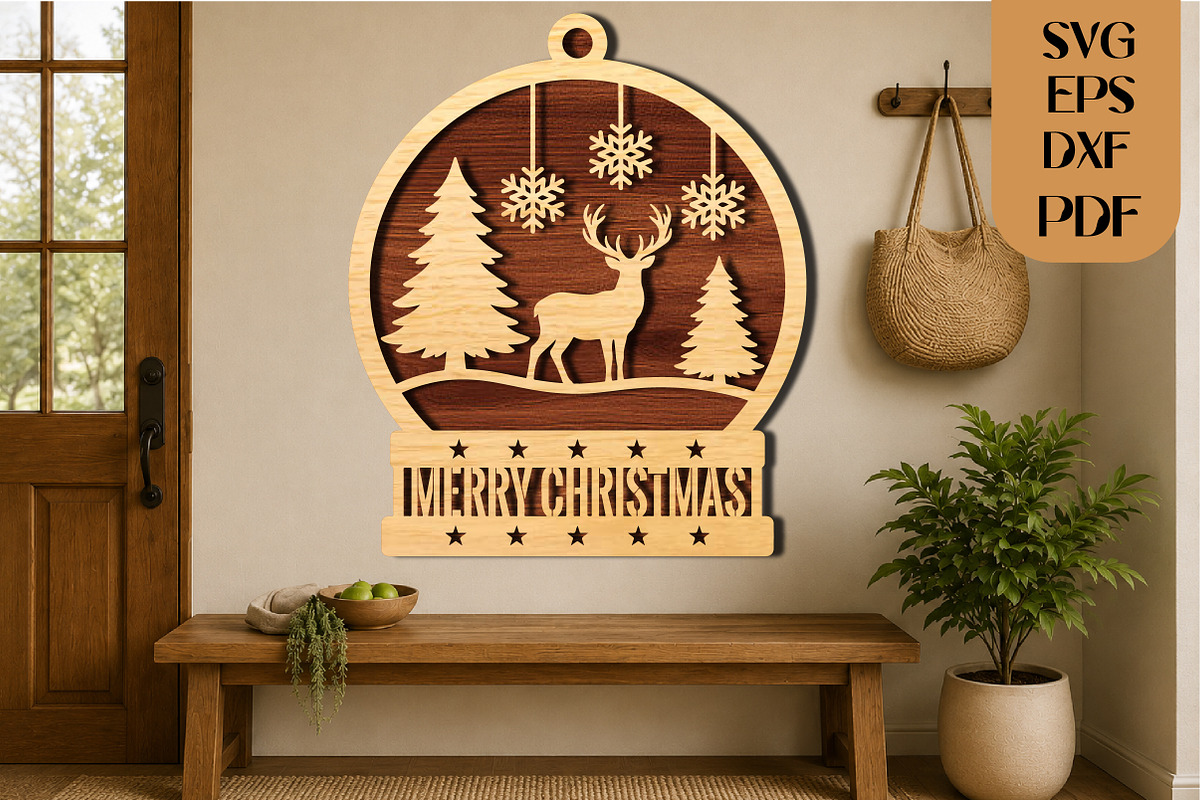 Christmas Deer Laser Cut SVG, an Object Graphic by DreamCafeArt (Photo 2 of 4)