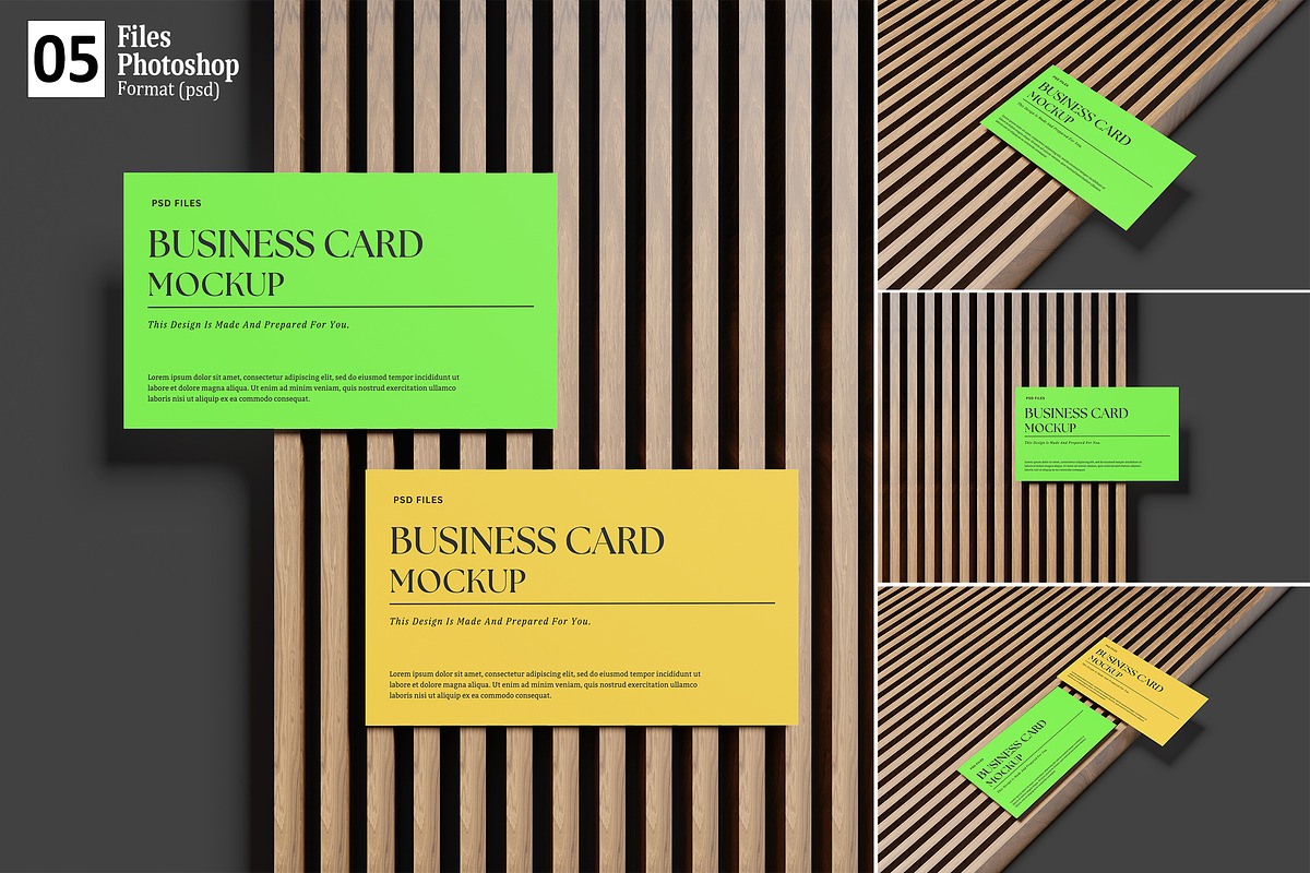 Business Card Mockup Top View, an Advertising Mockup by GraphicWindow (Photo 1 of 6)