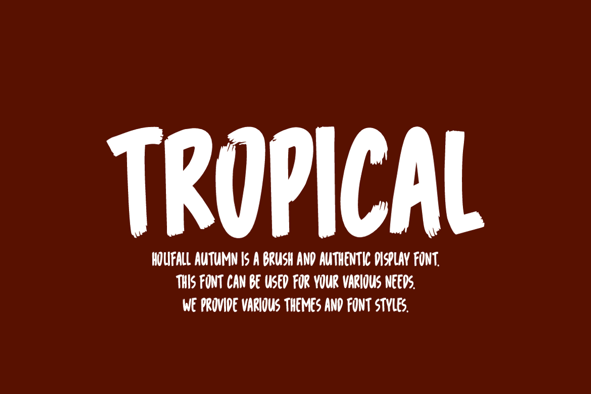 Holifall Autumn - Tropic Font, a Sans Serif Font by Iqsiart Studio (Photo 2 of 6)