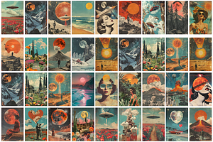 Retro Surreal Collage Posters