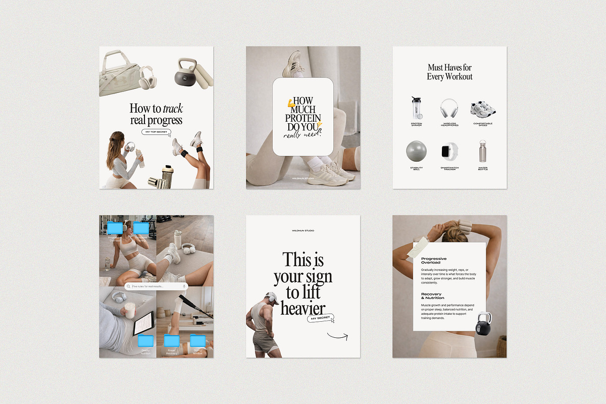 2026 Fitness Instagram Templates, a Social Media Template by Wildnun Studio (Photo 4 of 11)