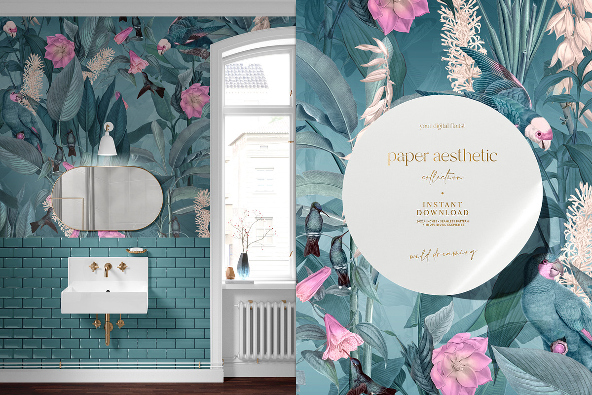 Tropical Mint Surface Pattern, a Pattern Graphic by paper aesthetic (Photo 6 of 9)