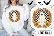 Retro Fall Sunflowers Ghost PNG, a Seasonal Illustration by CrexoraLab (Thumbnail 1 of 4)