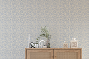 Trailing Block Print Floral Blue, a Pattern Graphic by Mieken Petra Designs (Thumbnail 3 of 4)