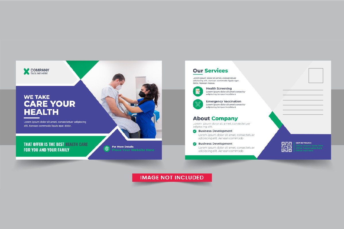 Healthcare Postcard Template design, a Stationery Template by Pavel_design