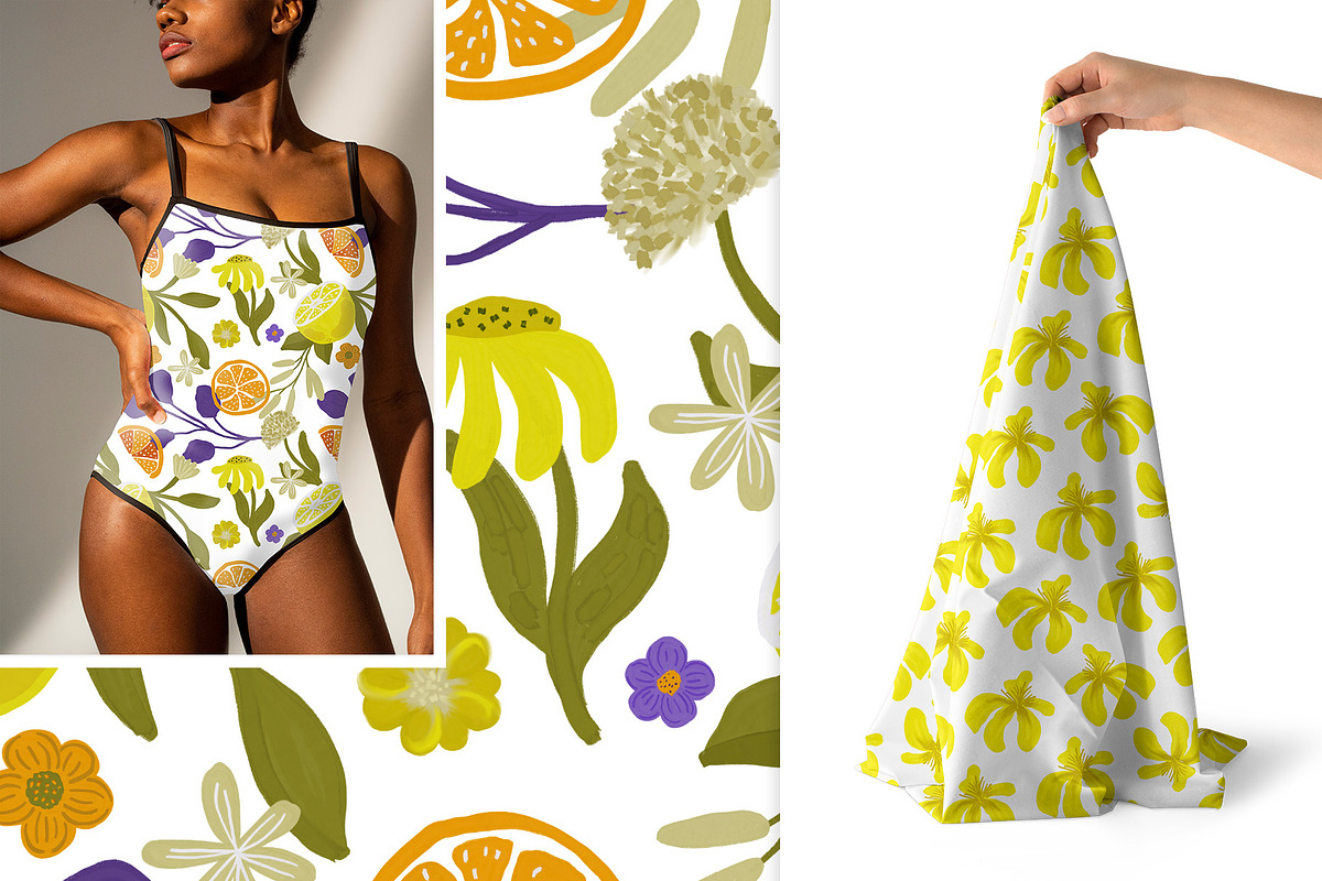 Summer Fruits Flowers Seamless Patte, a Pattern Graphic by KomannaArt (Photo 9 of 11)